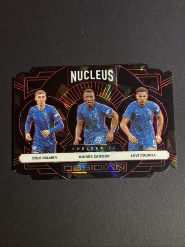 Cole Palmer, Caicedo, Levi Colwill 2024 Panini Obsidian Red Ice /28
