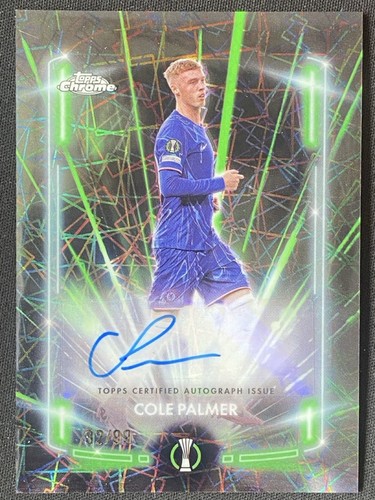 Cole Palmer 2024 Topps Chrome Black Lazer Green /99