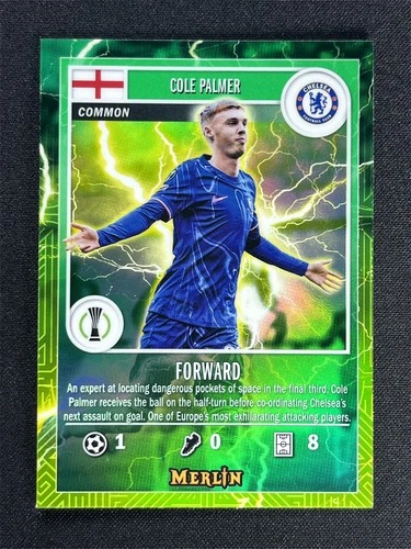 Cole Palmer 2025 Topps Chrome Merlin Lightning Green