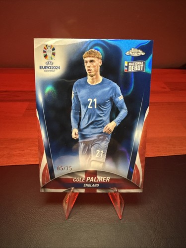 Cole Palmer 2024 Topps Chrome UEFA Euro Blue /75