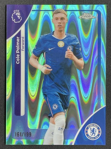 Cole Palmer 2025 Topps Cromo Premier League Aqua RayWave /199
