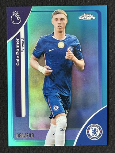 Cole Palmer 2026 Topps Cromo Premier League Verde azulado Refractor /299
