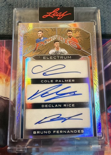 Cole Palmer, Declan Rice, Bruno Fernandes 2025 Leaf Hero's 1/1