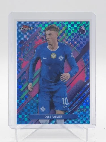 Cole Palmer 2025 Topps Finest Blue Checkerboard Refractor /49