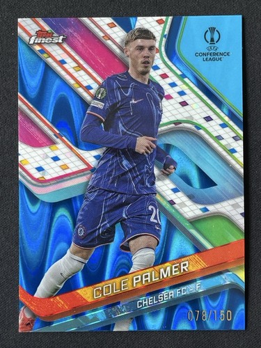 Cole Palmer 2024 Topps Finest Blue RayWave Refractor /150