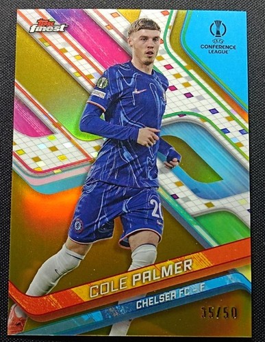 Cole Palmer 2024 Topps Finest Gold Refractor /50