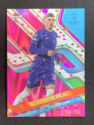 Cole Palmer 2024 Topps Finest Pink Raywave Refractor /250