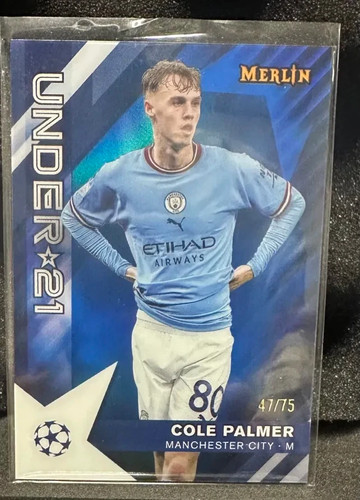 Cole Palmer 2022 Topps Merlin Chrome Blue Refractor /75