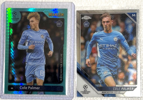 Cole Palmer 2021 Topps Merlin Chrome UEFA Aqua Prism Refractor