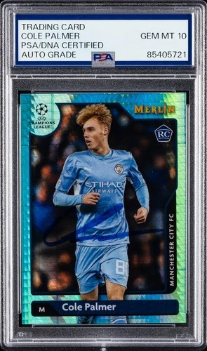 Cole Palmer 2021 Topps Merlin UCL Aqua Hyper