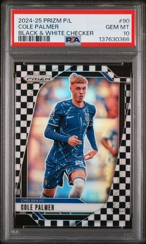 Cole Palmer 2024 Panini Prizm Premier League Black White Checker