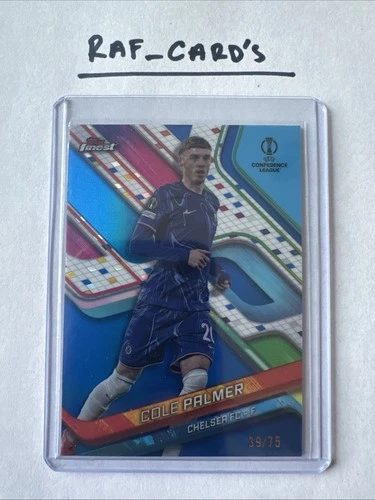 Cole Palmer 2024 Topps Finest UEFA Club Competitions Blue Refractor /75