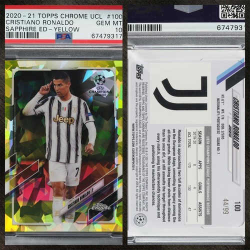 Cristiano Ronaldo 2020 Topps Chrome UEFA Sapphire Yellow /99