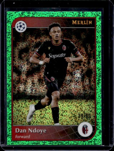 Dan Ndoye 2024 Topps Merlin Chrome UEFA Green Speckle Refractor /99