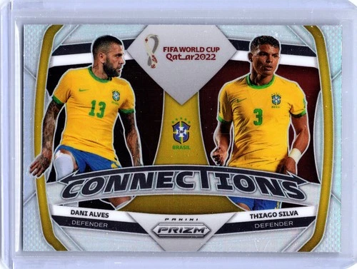 Dani Alves / Thiago Silva 2022 Panini Prizm FIFA World Cup Silver Prizm