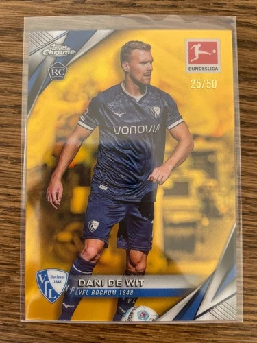 Dani de Wit 2025 Topps Chrome Bundesliga Gold /50