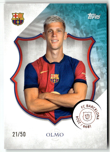 Dani Olmo 2025 Topps Barcelona 125 Year Legacy Blue /50