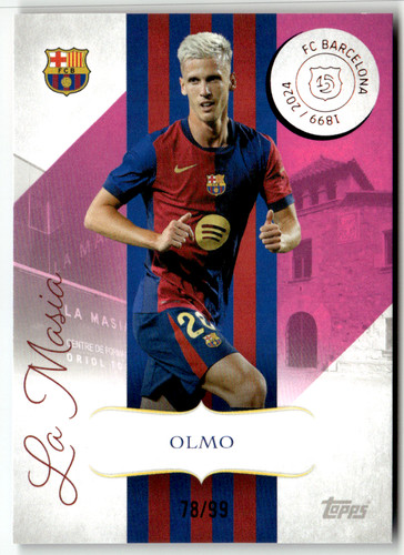 Dani Olmo 2025 Topps Barcelona 125 Year Legacy Pink /99