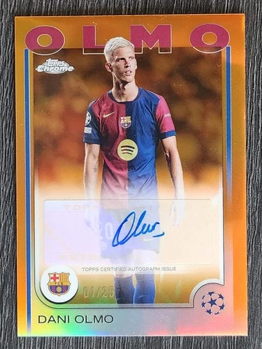 Dani Olmo 2025 Topps Chrome Orange Refractor /25