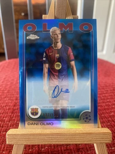 Dani Olmo 2024 Topps Chrome UEFA Blue Refractor /150