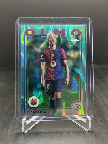 Dani Olmo 2024 Topps Chrome UEFA Club Competitions Aqua Lava 062/199