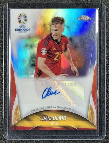 Dani Olmo 2024 Topps Chrome UEFA Euro Refractor