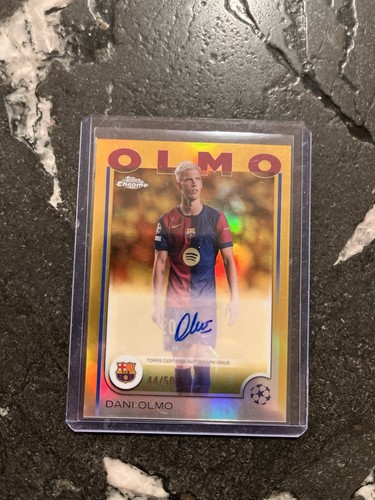 Dani Olmo 2024 Topps Chrome UEFA Gold Refractor /50