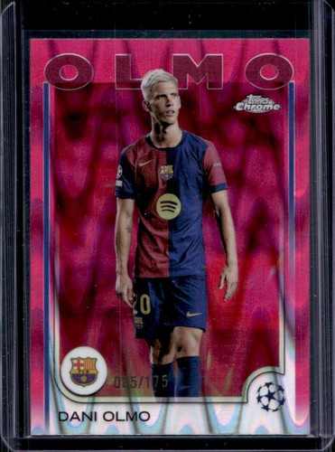 Dani Olmo 2024 Topps Chrome UEFA Pink Wave Refractor /175