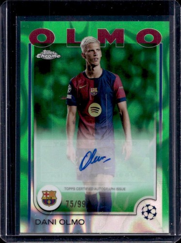 Dani Olmo 2024 Topps Chrome Verde Lava Rifrattore /99