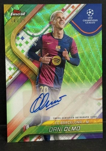 Dani Olmo 2024 Topps Finest Green Wave Refractor /99
