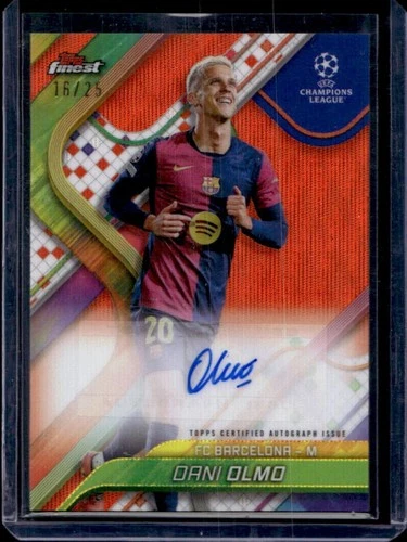 Dani Olmo 2024 Topps Finest Orange Wave Refractor /25