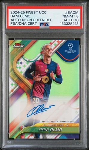 Dani Olmo 2024 Topps Finest UEFA Neon Green /99