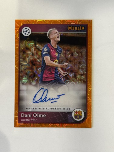 Dani Olmo 2024 Topps Merlin Chrome Orange Refractor /25