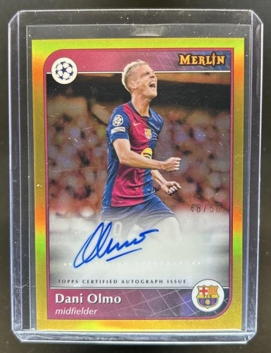 Dani Olmo 2024 Topps Merlin Chrome UEFA Gold Refractor /50