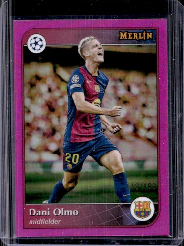 Dani Olmo 2024 Topps Merlin Cromo UEFA Rosa Rifrattore /199
