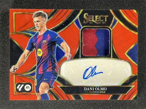 Dani Olmo 2025 Panini Select Red Wave Prizm