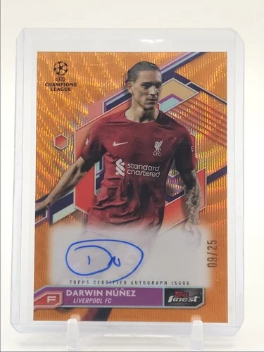Darwin Núñez 2022 Topps Finest Orange Wave /25