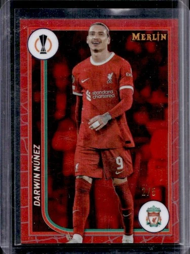 Darwin Núñez 2023 Topps Merlin Chrome Red Refractor /5