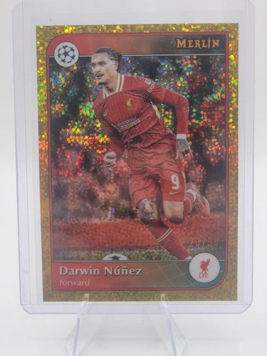Darwin Nunez 2024 Topps Chrome Merlin Chrome Gold Speckle /50
