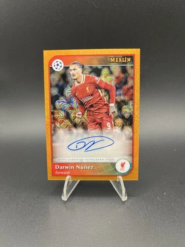 Darwin Nunez 2024 Topps Chrome Merlin Orange Mojo /25