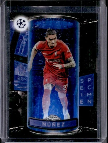 Darwin Nunez 2022 Topps Chrome UEFA Blue Wave Refractor /75