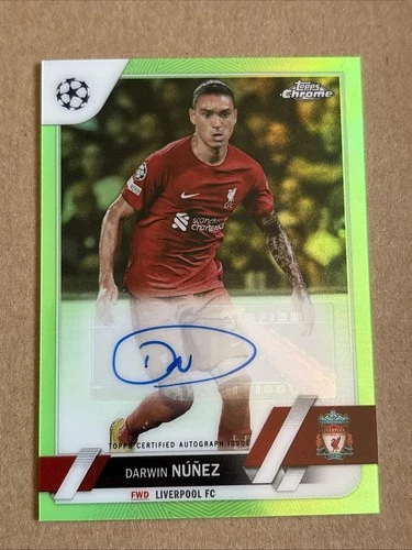 Darwin Nunez 2022 Topps Chrome UEFA Club Competitions Neon Green /99