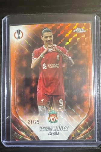Darwin Nunez 2024 Topps Chrome UEFA Club Competitions Orange Geometric