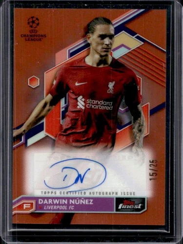 Darwin Nunez 2022 Topps Finest Arancione Rifrattore /25