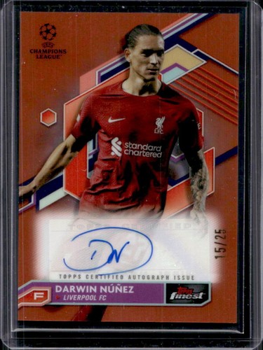 Darwin Nunez 2023 Topps Finest Orange Refractor /25