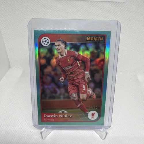 Darwin Nunez 2024 Topps Merlin Chrome Aqua Refractor /75