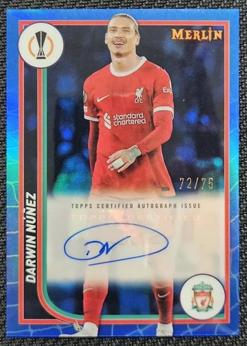 Darwin Nunez 2024 Topps Merlin Chrome Blue Refractor /75