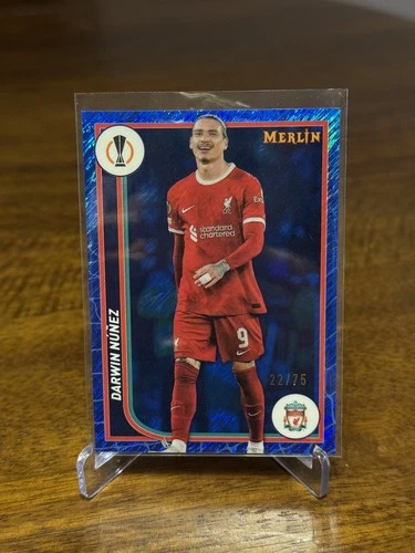 Darwin Nunez 2023 Topps Merlin Chrome Blue Shimmer Prizm /75