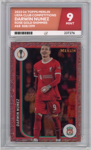 Darwin Nunez 2023 Topps Merlin Chrome Rose Gold Shimmer /299
