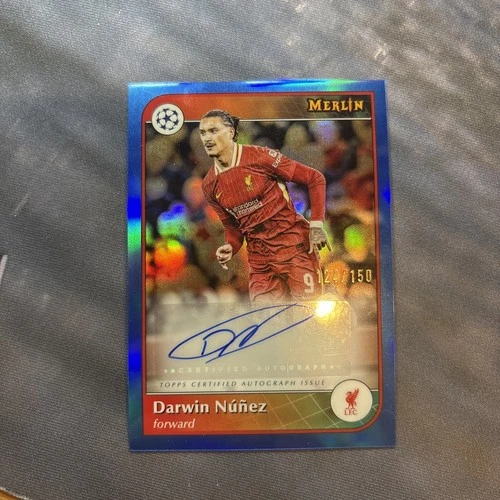 Darwin Nunez 2024 Topps Merlin Chrome UCC Blue Speckle Refractor /150